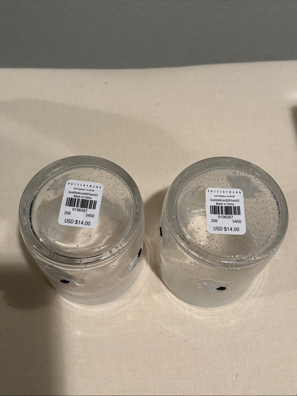 π» S/2 Pottery Barn ghost glasses - Picture 2 of 4